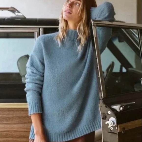 Jenni Kayne Sweaters - Jenni Kayne Women's Alpaca Wool Blend Mock Neck Blue Sweater Size 2XL